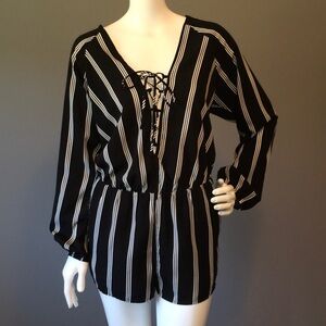 Striped Black and White Jumpsuit